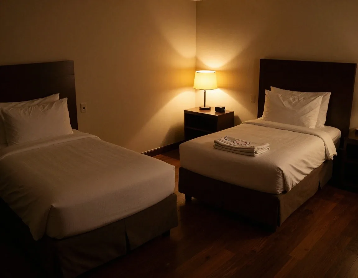 Recepcja hotelowa Grand Royal Gdańsk nocą