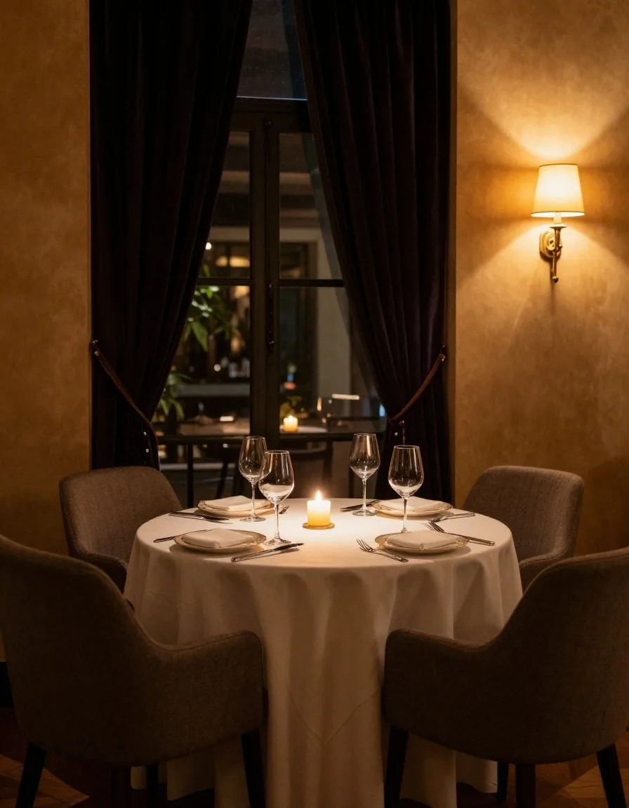 Wieczorna kolacja przy świecach w restauracji Grand Royal Gdańsk